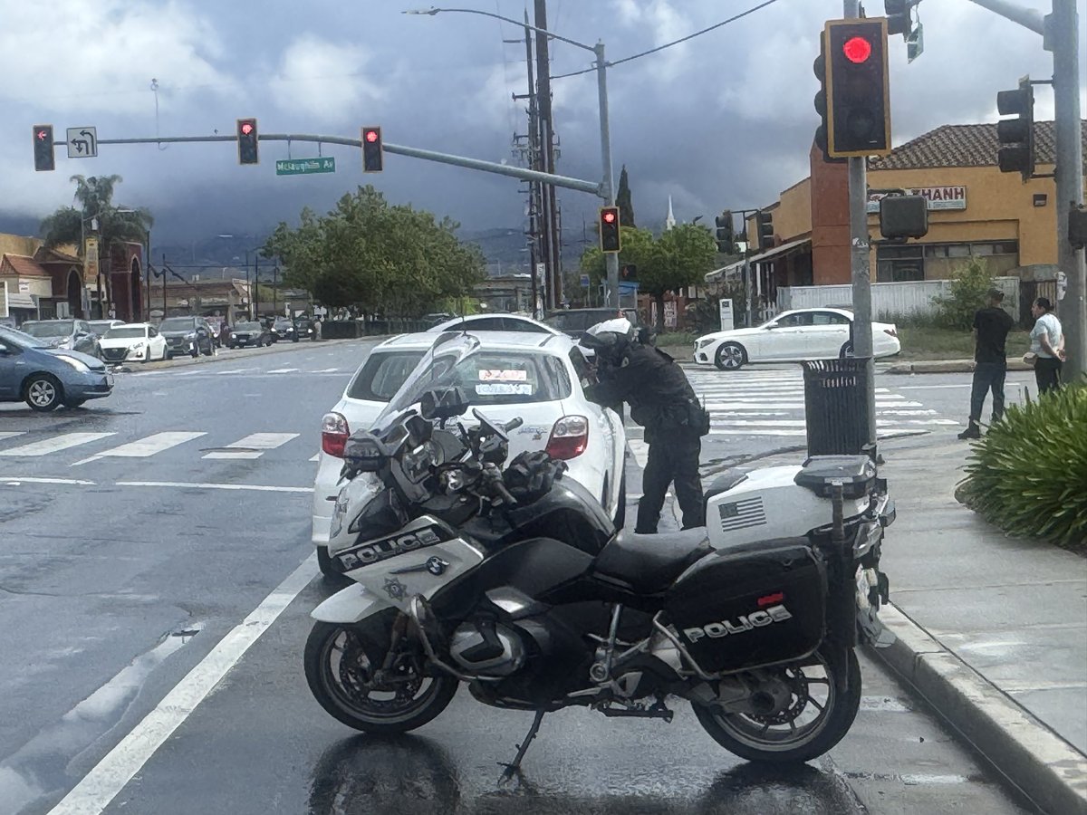 SanJosePD's tweet photo. Following last week’s fatal collision at Story Rd and Lucretia Ave, today our Traffic Enforcement Unit conducted high visibility enforcement in the area.

Rain didn’t slow them down, and neither will unsafe driving.

In just 3 hours, officers issued 49 citations and made 1 arrest. Speeding and distracted driving made up the bulk of violations. 

Drive like lives depend on it, because they do.