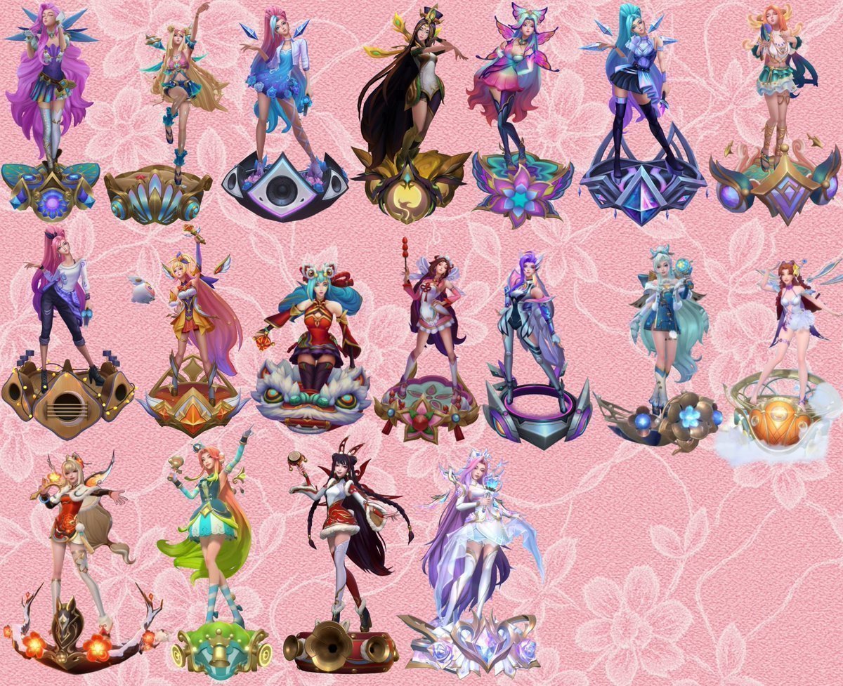 Sera has one of the best designs in LoL, which allows her to have various looks without them feeling repetitive; the highlight is her stage. However, the biggest issues with her are the needlessly exaggerated animations, the massive stiff hair, and her oversized legs.