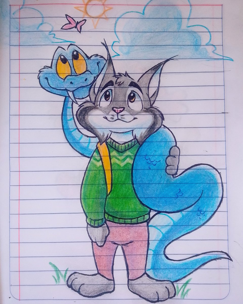 Aquí un pequeño dibujo de Gary y Pawbert, espero que les guste ^^ 💙💚
Aún se me complica un poco dibujarlos, pero seguiré practicando.