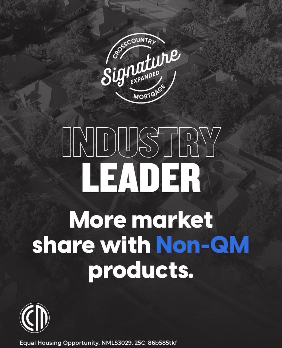 Chris_MLO's tweet photo. With our CCM Signature Expanded products, you can offer:
✅ Bank Statement loans
✅ DSCR investor loans
✅ 1099-only income loans
✅ And more

The best part: These are in-house products-we process, underwrite, and close these loans ourselves, giving us unmatched flexibility. https://t.co/3Tf6QOUF6o