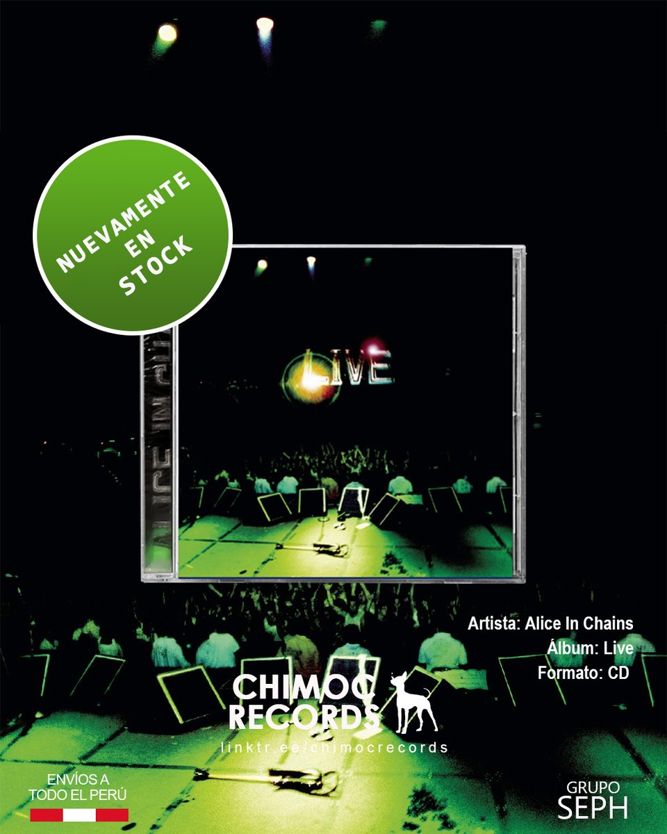 ¡Nuevamente disponible en stock! 👀
Alice In Chains - Live
CD nuevo y sellado
➡️ Precio: S/ 55

#AliceInChains #AIC #AliceInChains30 #JerryCantrell #LayneStaley