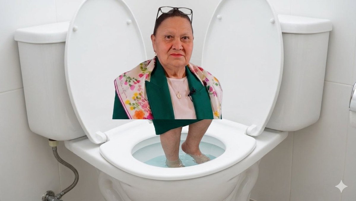 melapelas502's tweet photo. Recuerda siempre  jalar la palanca del baño para que la pupú se vaya   adiós , consuelo porras https://t.co/t6Wwbfg1it