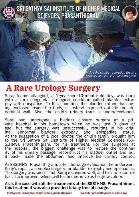 SSSIHMSPSG's tweet photo. A Rare Urology Surgery at SSSIHMS, Prasanthigram https://t.co/zpmkXS3MGf