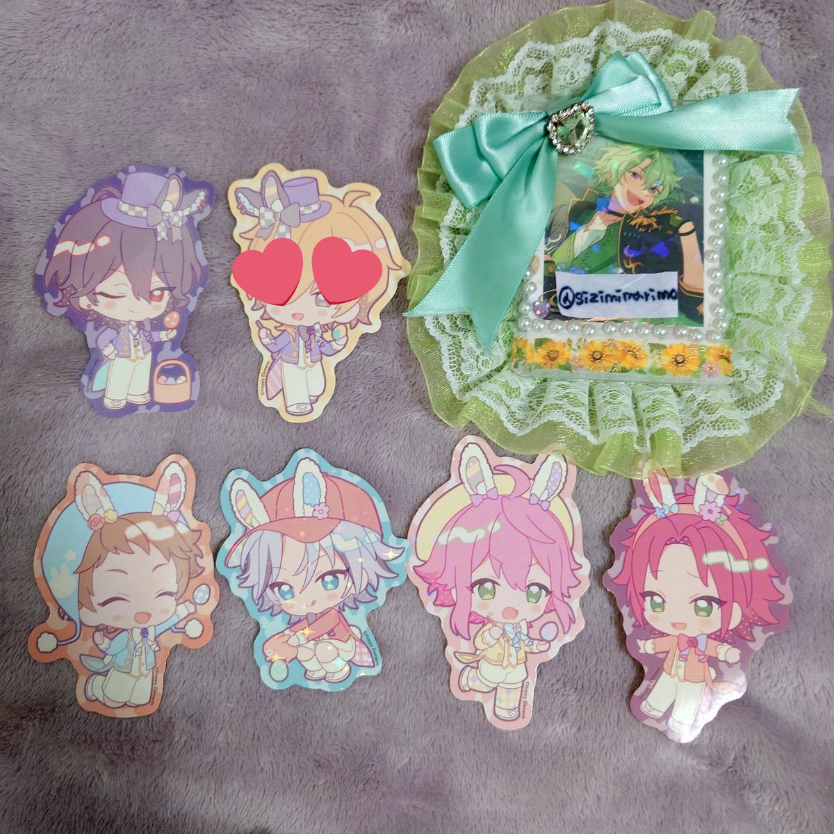 sizimimarimo's tweet photo. @xxx【交換】あんスタ アニメイトカフェ アニカフェ アクスタ アクリルスタンド キラキラステッカー

譲:
①☆零、光、維吹、桃李、真緒
②光、北斗

求:
①★日和、颯馬、渉（英智1、創1、紅郎1、★レオ1）※友人分含む
②日和、颯馬、渉

💜郵送でのお取引
💜☆は★の交換を含む方のみ https://t.co/aqFcP6q54i