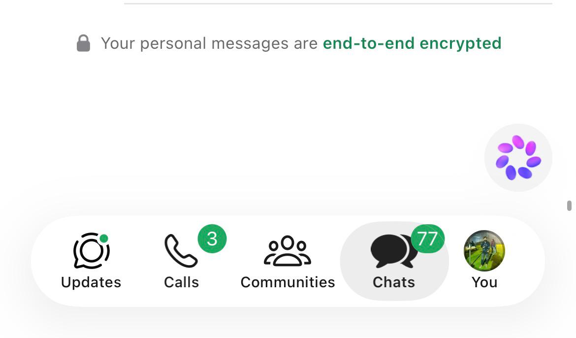 imustafasanaul's tweet image. WhatsApp on iOS is rolling out a fresh Liquid Glass design ✨

A sleek new UI upgrade paired with a floating Meta AI icon is now starting to appear 👀

Clean, modern, and more interactive than before 

#WhatsApp #MustafaSanaul 👨‍💻