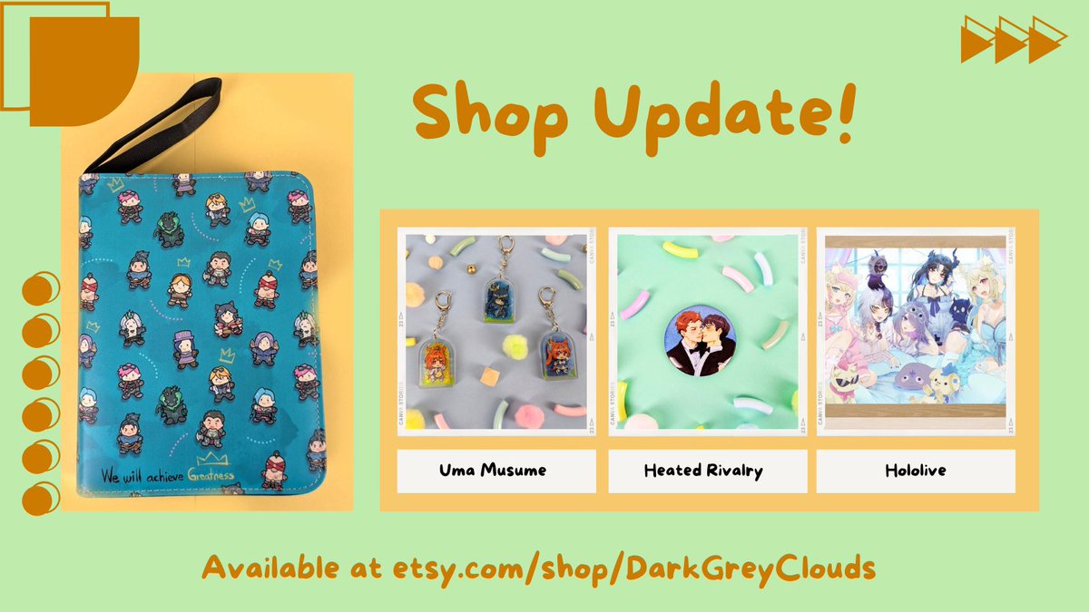 I just updated my online store! The Hololive binders are restocked, I have two new card binder designs, new charms, prints, and more - go to https://t.co/GzNWLX8JFo to see what's new I just updated my online store! The Hololive binders are restocked, I have two new card binder designs, new charms, prints, and more - go to https://t.co/GzNWLX8JFo to see what's new