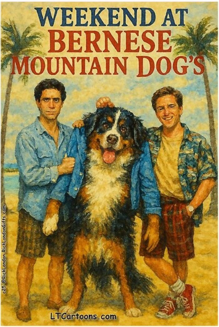 ricklondon's tweet image. 🎨 Art that makes you grin — prices that make you grin twice. Save up to 40% now. Limited time — shop RicklondonGifts.com. Worldwide shipping on stickers, tees, cards and more. #Sale #FunnyGifts #weekendatbernies #bernesemountaindog