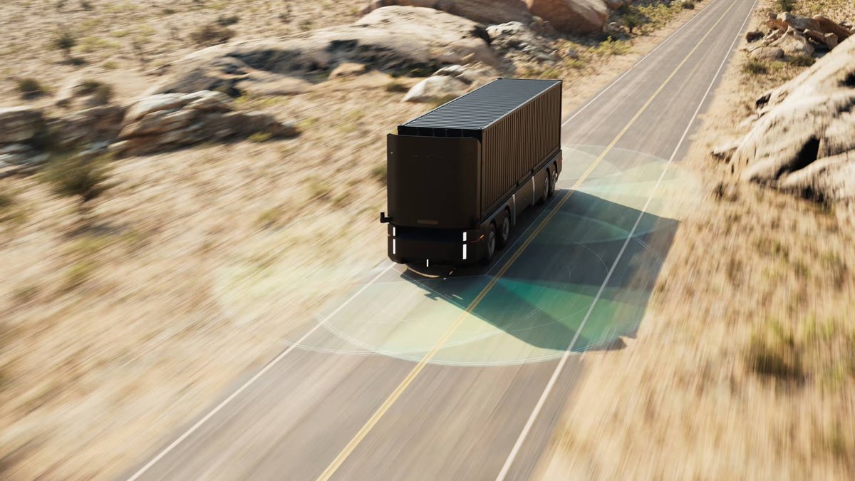 niccruzpatane's tweet image. San Francisco-based company Humble Robotics unveiled a Fully Autonomous and Cabless Class 8 Electric Semi Truck. 

• 360° sensor coverage with cameras, LiDAR, and radar. 
• 200 mile range
• 55 mph top speed 
• Cabless, no interior
• Optimized for standard 40’ and 53’