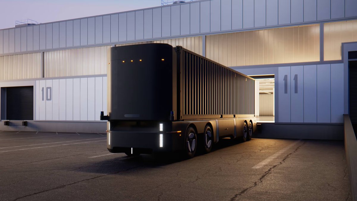 niccruzpatane's tweet image. San Francisco-based company Humble Robotics unveiled a Fully Autonomous and Cabless Class 8 Electric Semi Truck. 

• 360° sensor coverage with cameras, LiDAR, and radar. 
• 200 mile range
• 55 mph top speed 
• Cabless, no interior
• Optimized for standard 40’ and 53’