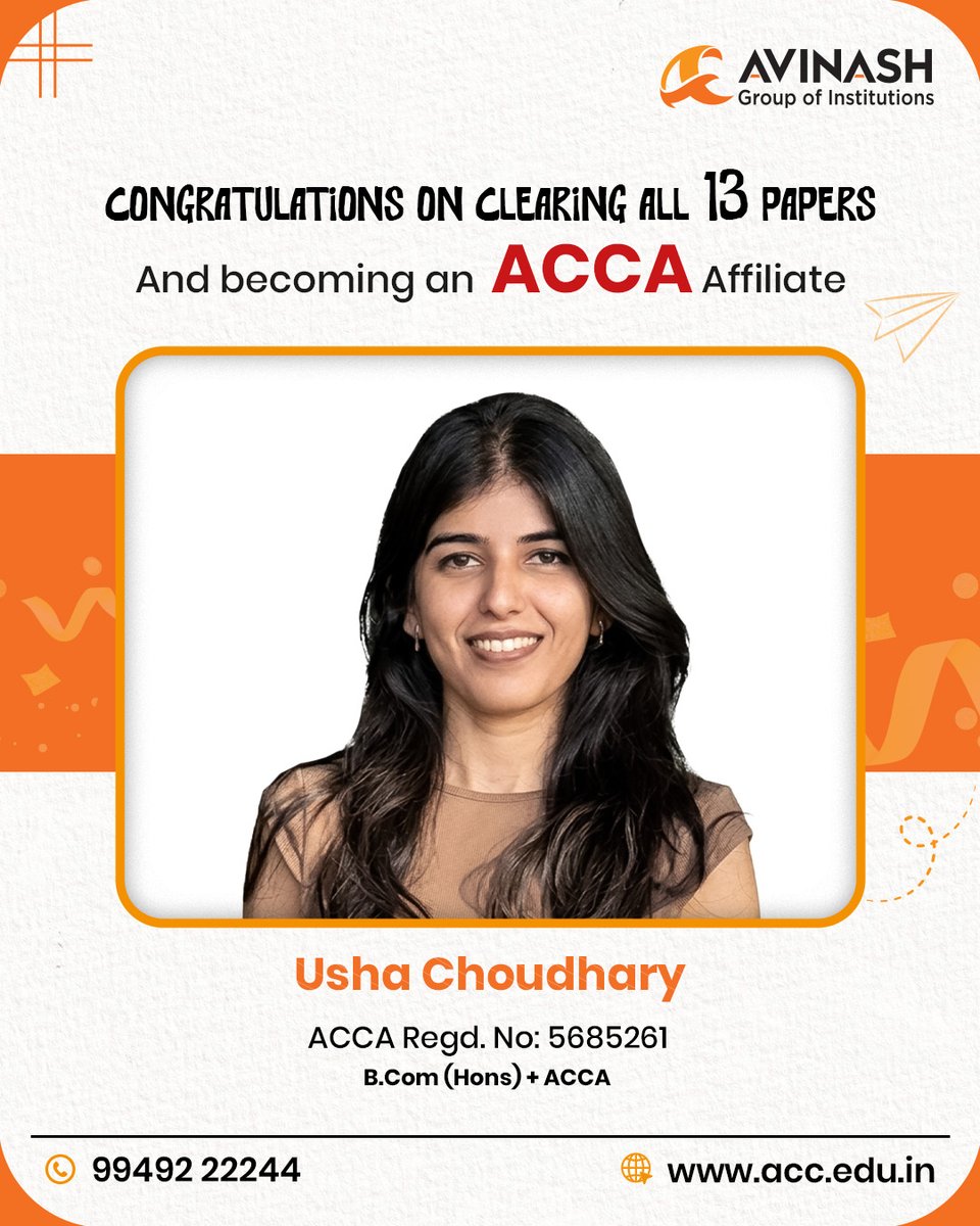 GroupAvinash's tweet image. 13 papers. One milestone.
From students → ACCA Affiliates.
Proud moment for Avinash Group of Institutions. More success stories in the making.

#ACCA #ACCAAffiliate #StudentSuccess #AvinashPride #FutureReady #FinanceCareer #Avinashcollegeofcommerce #Avinashgroupofinstitutions