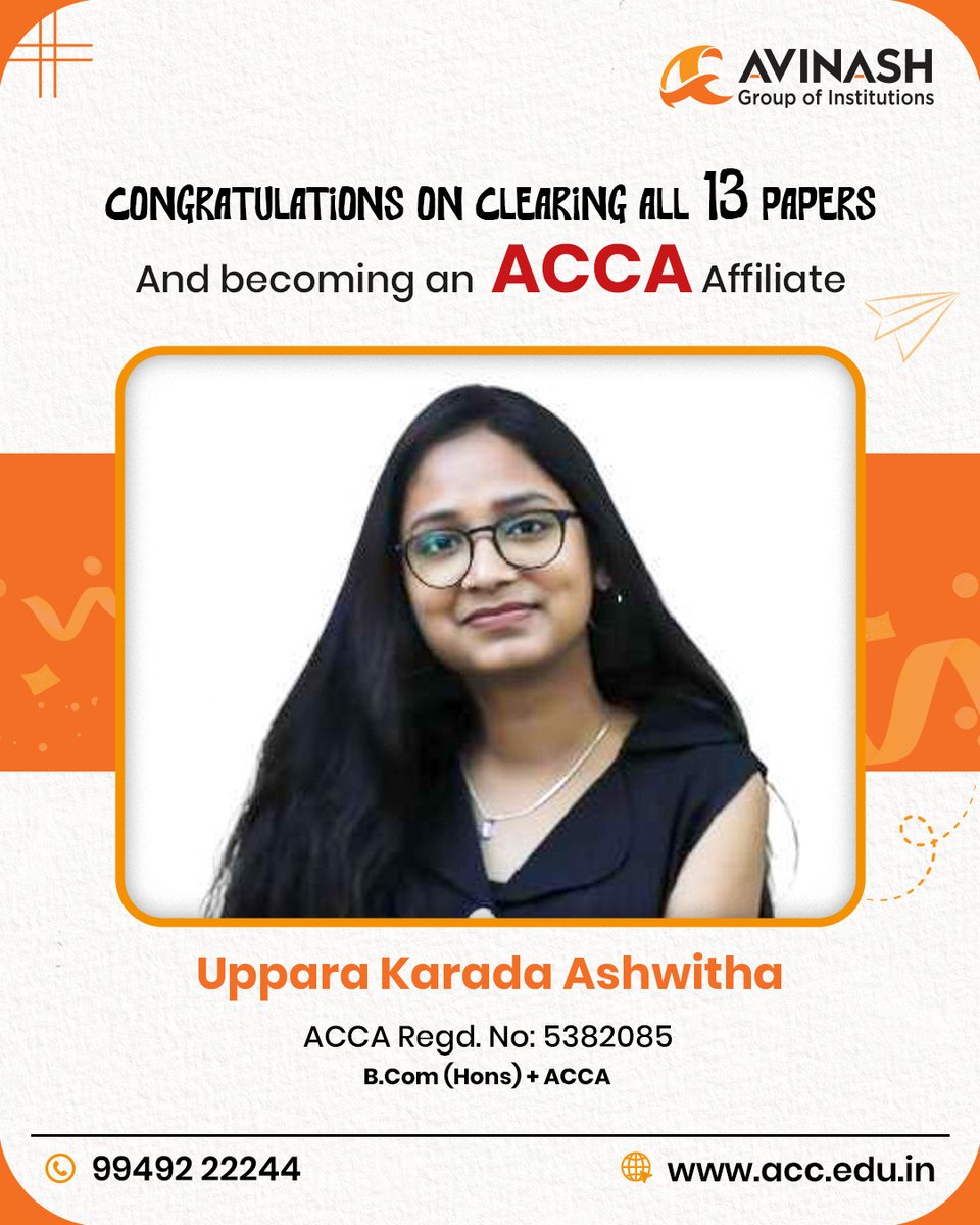 GroupAvinash's tweet image. 13 papers. One milestone.
From students → ACCA Affiliates.
Proud moment for Avinash Group of Institutions. More success stories in the making.

#ACCA #ACCAAffiliate #StudentSuccess #AvinashPride #FutureReady #FinanceCareer #Avinashcollegeofcommerce #Avinashgroupofinstitutions
