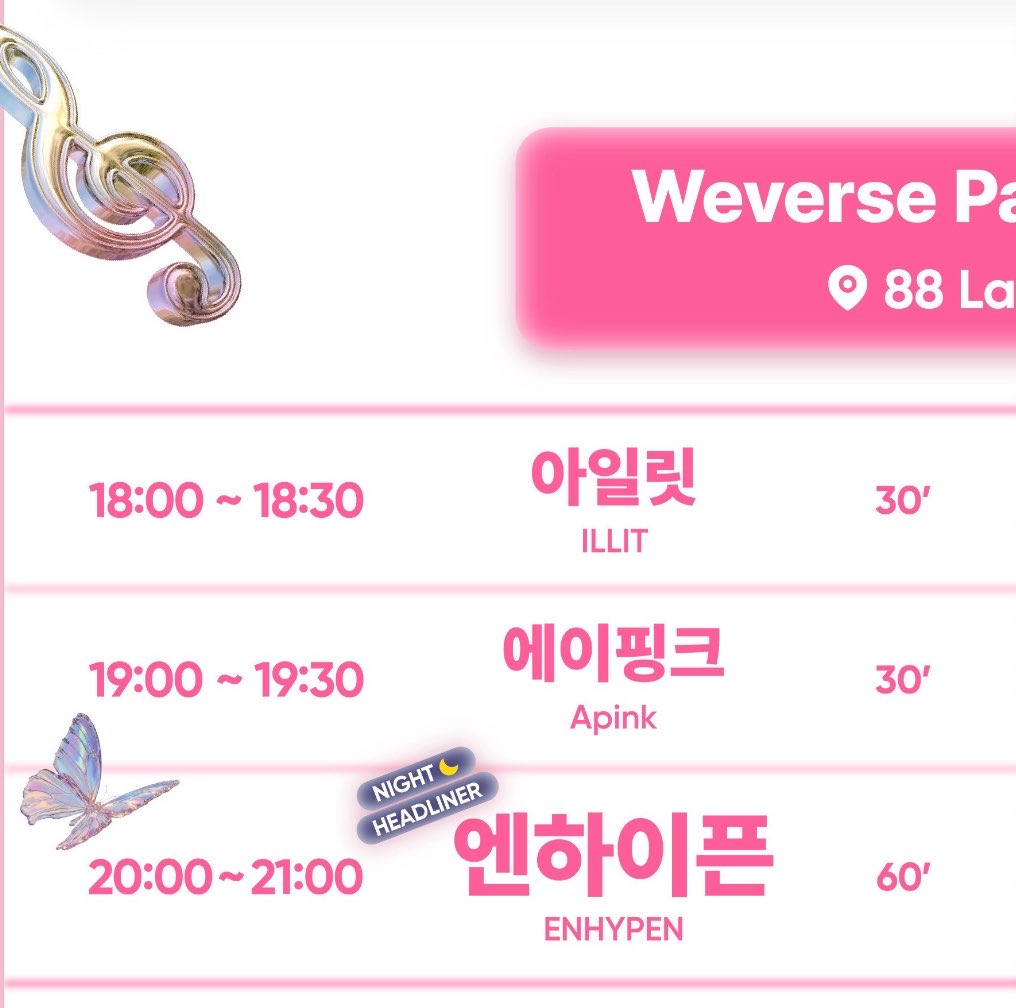 ENHYPEN being Weverse Park headliners makes me so proud 🥹

Last time they were at Weverse Park, they performed during the day. With the night time slot, it’s gonna feel more like Coachella festival vibes!