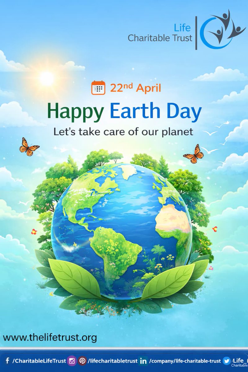 life_charitable's tweet photo. Happy Earth Day 🌍
Let’s protect our planet by making small, meaningful changes every day—plant a tree, save water, and reduce waste. The future is in our hands.

#EarthDay #SaveEarth #GoGreen #ClimateAction #ProtectNature #SustainableLiving #ActNow https://t.co/KzIEXAIZ4j