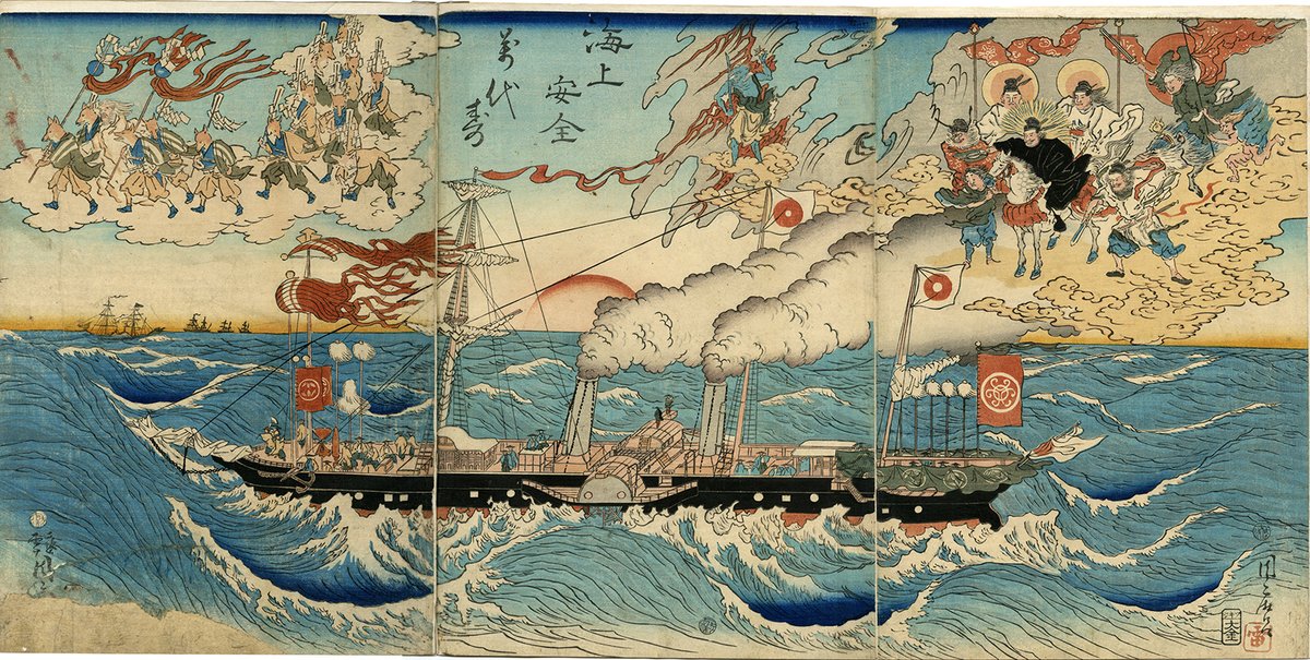 syukado's tweet image. 秋華洞、本日の新着浮世絵です。
暁斎「海上安全万代寿」
jp.japanese-finearts.com/item/list2/A1-…?

#Ukiyoe #woodblockprint #print #Japaneseart #浮世絵 #錦絵 #画廊 #銀座 #秋華洞 #Gallery #暁斎 #Kyosai