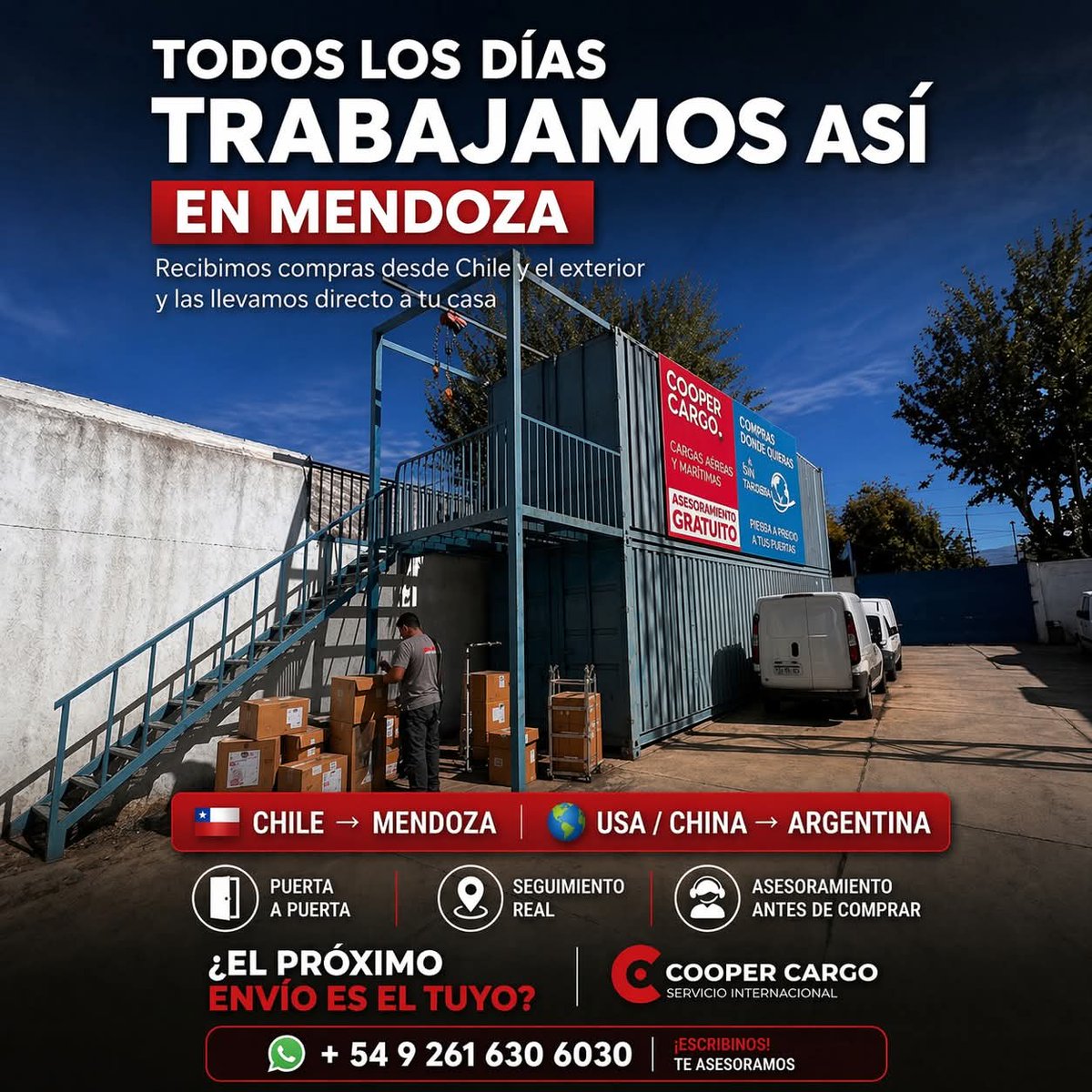 coopercargoarg's tweet photo. Comprá en Chile o en el exterior sin complicarte 😉
📦 Lo traemos a Mendoza
🚚 Te lo llevamos a tu puerta
📍 Seguimiento real
💬 Asesoramiento GRATIS antes de comprar
⚡ Te respondemos en el día
📱 +54 9 261 630 6030
🌐 https://t.co/HZCAG9S5Kw
#ComprasEnChile #ComprasEnElExterior https://t.co/SI9zsMjhdj