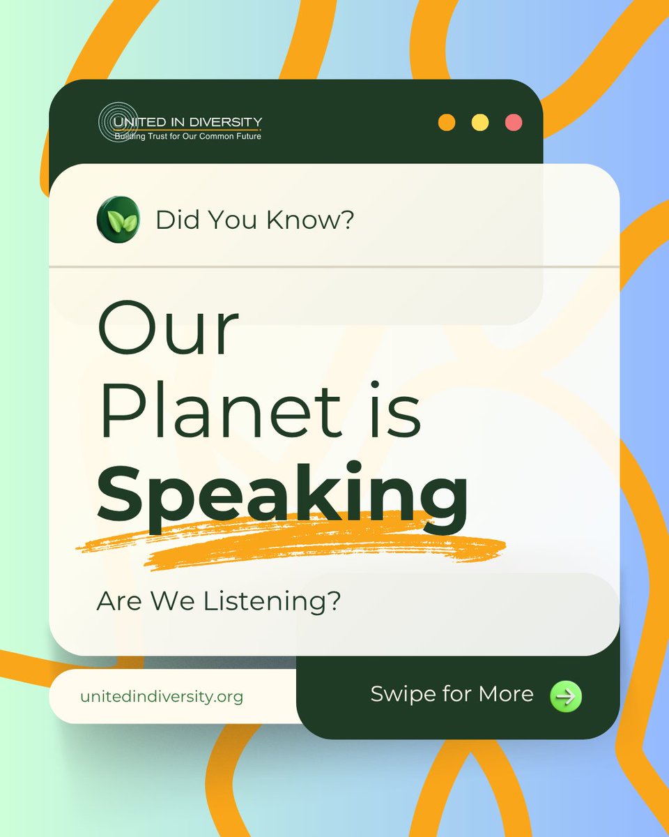 uidindonesia's tweet photo. At #UnitedInDiversity (UID), we believe that the health of our planet reflects our "interior condition" as leaders and citizens. To heal the Earth, we must first shift our awareness from taking to regenerating.  
 
#MotherEarthDay #Biodiversity #ClimateAction #RegenerativeFuture https://t.co/DTJF3LpWOM