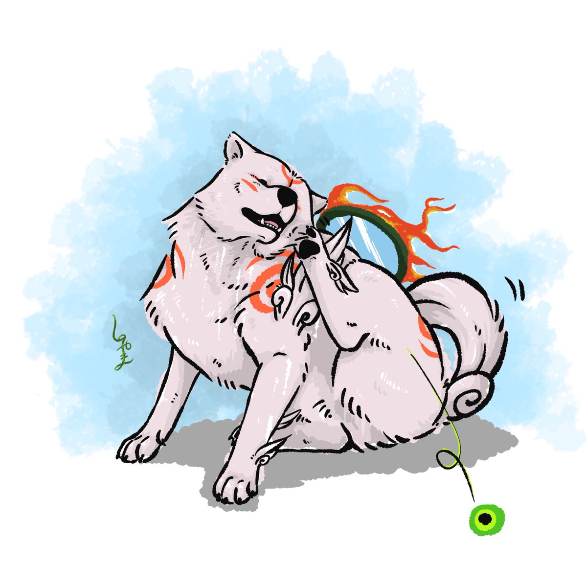 SchwarzWehrwolf's tweet photo. ポアっとした顔
#大神20th #大神 #Okami https://t.co/ZUHIb0p6pl