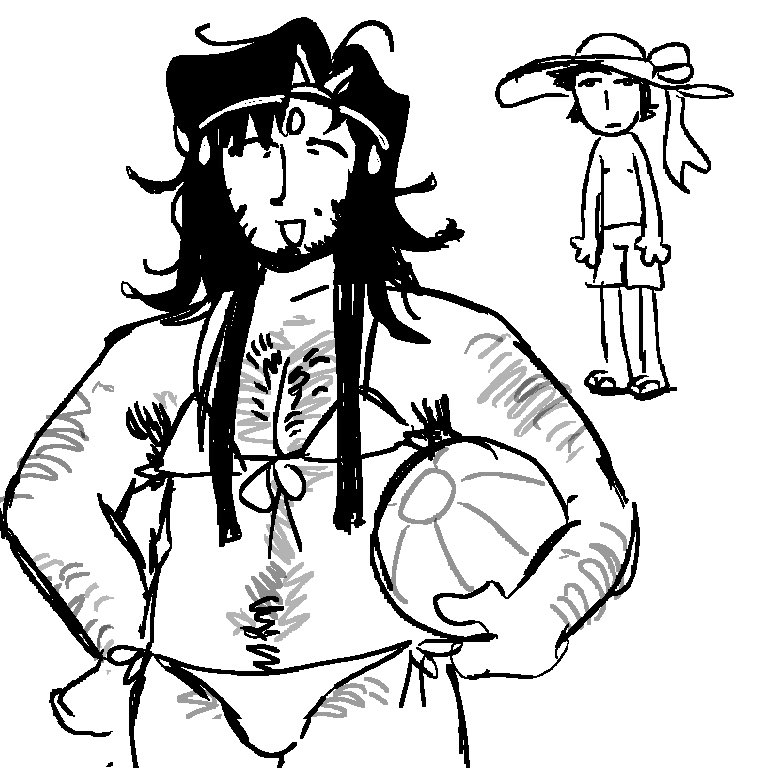 GhostGhutts's tweet photo. Beach day leon with her chud nonbinary kid https://t.co/kvNevNKb8R