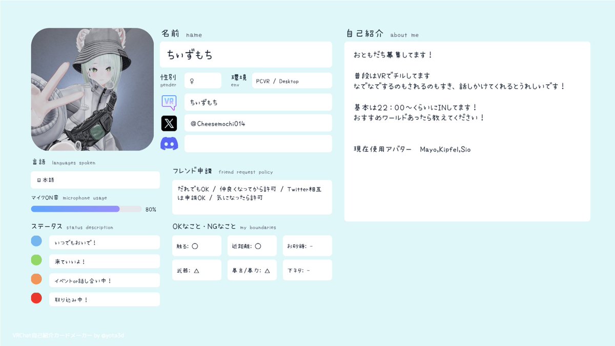 ちぃずもちVRC tweet media