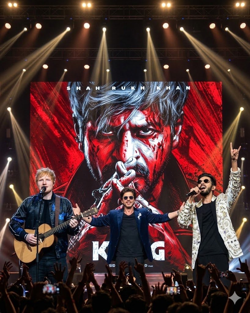 PanIndiaReview's tweet image. Latest King goes Global  🚨

Here is the Big update for SRK fans 🔥

#ShahRukhKhan’s #King is aiming for a global splash.

In a major musical crossover, #SRK is set to collaborate with international pop icon #EdSheeran, who teams up with #AnirudhRavichander to create a