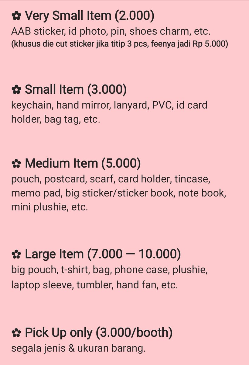 🛍️ Open Jastip P-LAND Art Market Vol. 5

— 2 days
— fee start 2k
— ss &amp; tandai barang yang diinginkan + tulis acc artistnya (X/IG) + qty
— harga item + fee dibayarkan di awal (boleh DM dulu dan dibayarkan H-2 event)
— sold = REFUND 100%
— live shopping ✅
— exc. pack &amp; admin