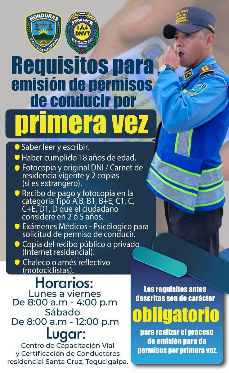 📷#IMPORTANTE 📷
CONOZCA  LOS REQUISITOS PARA LA EMISIÓN DE PERMISOS DE CONDUCIR POR PRIMERA VEZ