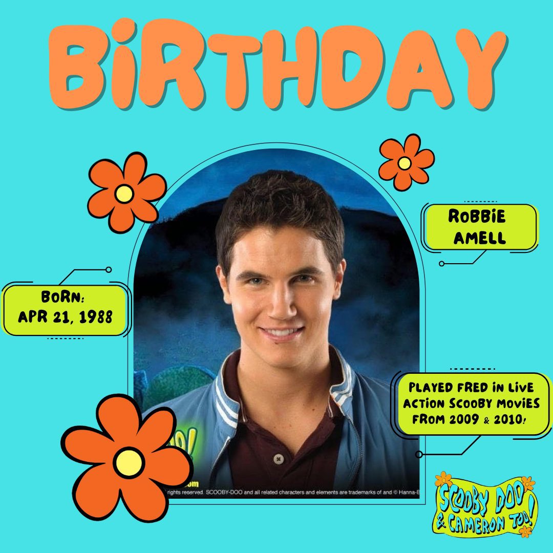 ScoobyandCam's tweet image. Happy Birthday to Robbie Amell! You brought Fred Jones to life perfectly in Scooby-Doo! The Mystery Begins and Scooby-Doo! Curse of the Lake Monster. Wishing you a day full of fun, adventure, and birthday surprises! 🎉

#ScoobyDoo #RobbieAmell #FredJones #Fred