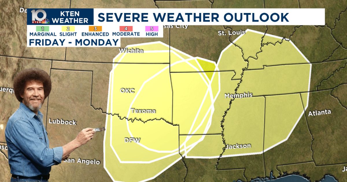 MandyBaileyWX's tweet image. Severe weather chances increase late week and into the weekend. 

It won't be storming for everyone every single day, but chances look favorable for storms across the Southern Plains Friday through Monday. 

#okwx #storms #bobross #severeweather