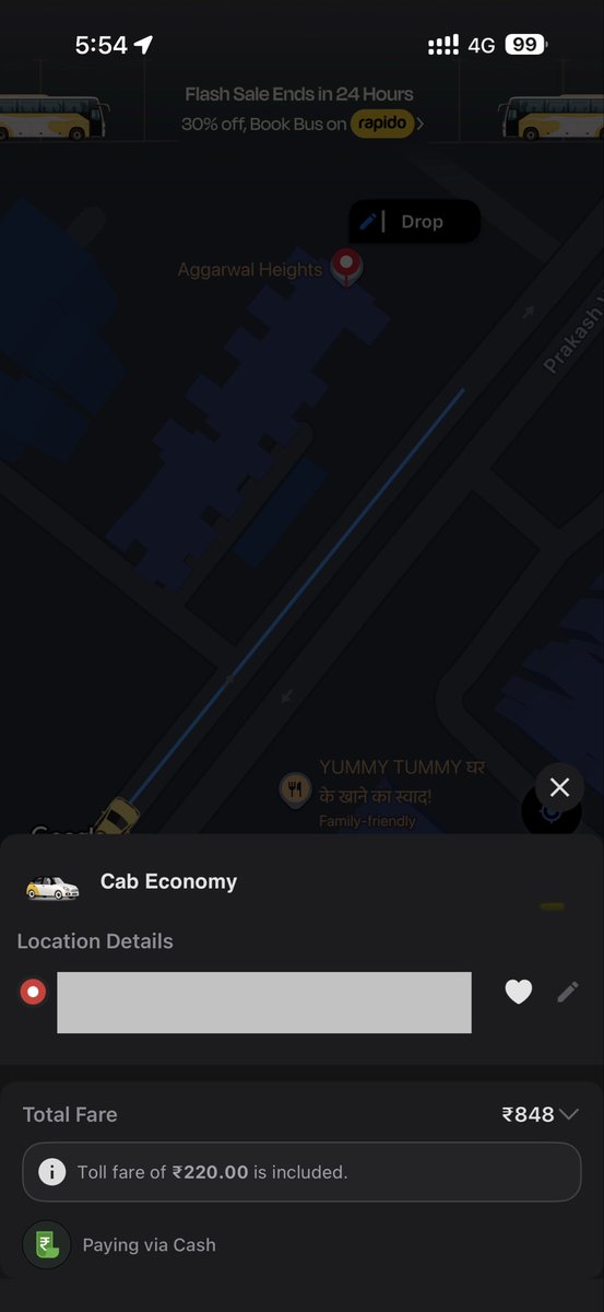 varnittyagi's tweet photo. @rapidobikeapp @RapidoCares Charged ₹933 for a ride shown as ₹848 (~10% higher). Driver stopped ~15 mins for CNG - why should I pay?
Invoice shows ₹848 only, no mention of ₹933 paid. Support keeps auto-closing tickets. Not acceptable. https://t.co/0ccC8JjLyi