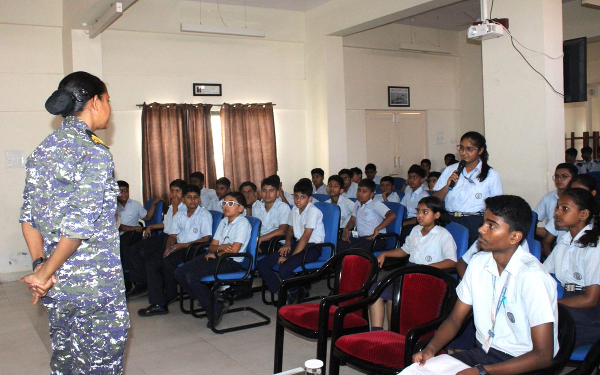 IN_NCSPbd's tweet photo. Students of Std VII–XII at Navy Children School, Porbandar attended a Cyber Security session led by IT experts. 💻🔐

Focusing on responsible online behavior, the session inspired students to engage actively and clear their doubts with confidence.

#CyberSecurity #DigitalAwareness #OnlineSafety #NCSPorbandar #StudentLearning.