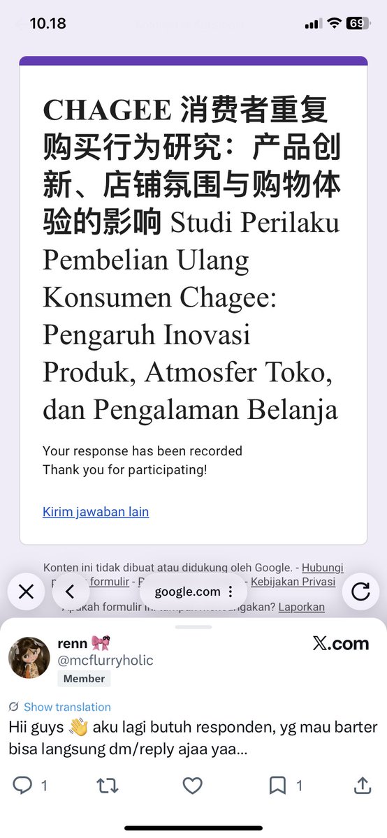buzzlight09's tweet photo. @mcflurryholic hii kak! aku suka chagee, ayooo barter kuisioner dm ya kaa https://t.co/acj1gWH2eH