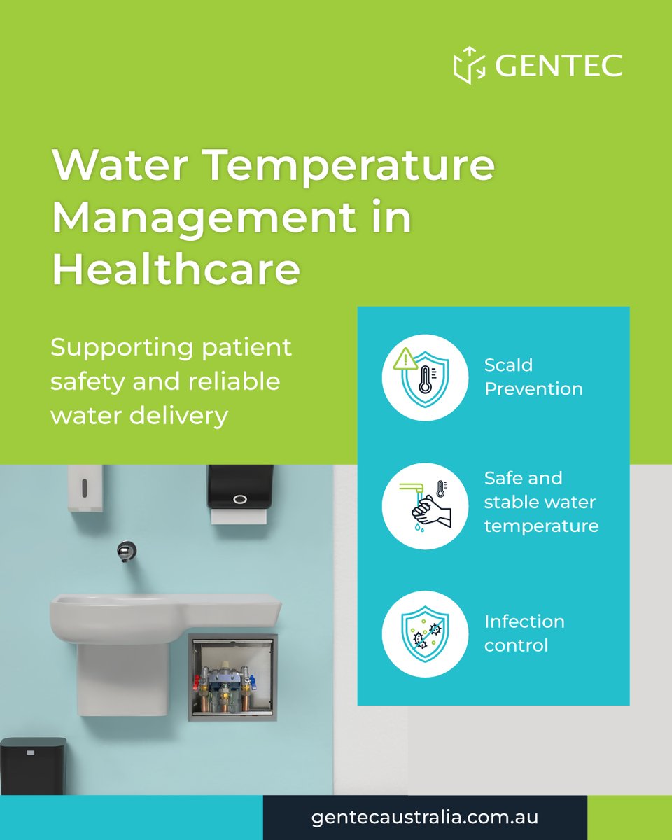 GentecAustralia's tweet photo. Thermostatic Mixing Valves play a key role in ensuring safe and stable water temperatures across healthcare facilities. 

Learn more about GENTEC water temperature control solutions: https://t.co/p4Qz9Aa59S https://t.co/LKoFFZhY1p