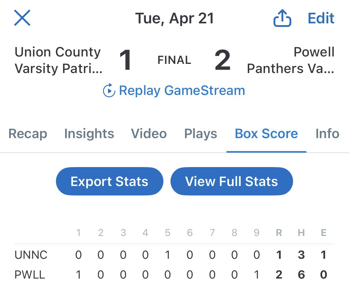 Union County Patriots Baseball tweet media