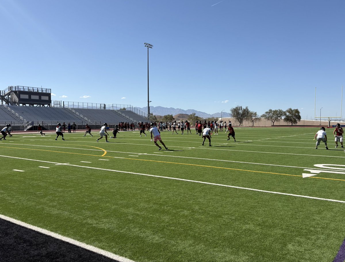 DOHS_Football's tweet photo. Spring Football Day One at DOHS! College coaches are invited to come by and visit practice anytime. Reach out to coordinate. @Coach_Rosdahl @YanceyBoomin @DOHSAthletics @PrepRedzoneNV @nevadapreps https://t.co/NC4AZ0c5mR
