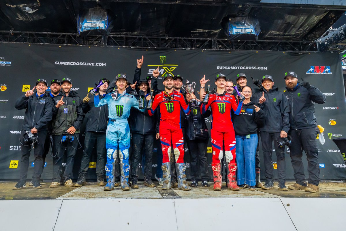 yamaha_race's tweet photo. 🇺🇸━━━━━━━━━━━
#AMASX Rd.14クリーブランド
━━━━━━━━━━━🏁

│◤YZ250Fが表彰台独占◢│

250SX East🧭
優勝：#25 スラッシャー選手🥇
2位：#180 ゴードン選手🥈
3位：#37 デイビス選手🥉

スラッシャー選手が今季初優勝🏆
スーパークロス2戦目のルーキー、ゴードン選手が2位
デイビス選手は3位で初の王座に向けまた一歩前進！

#YamahaRacing #YAMAHA #YZ250F