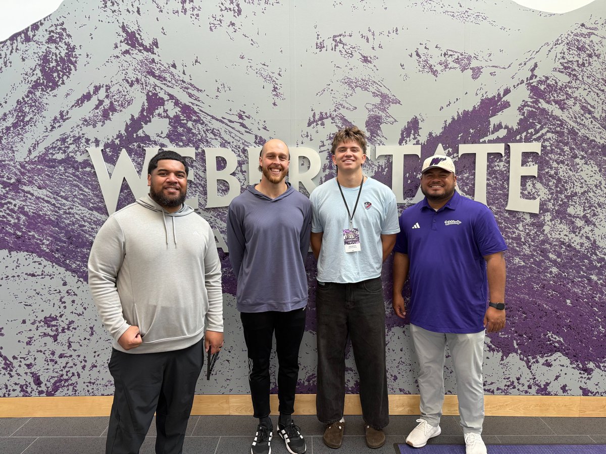 SamuelMerten1's tweet photo. Great visit at Weber State today! Thank you @KjarEric @gavinfowler16  @cowstown and @weberstatefb for having me. I really enjoyed spending time with everyone on staff! https://t.co/SZR5KalGI6