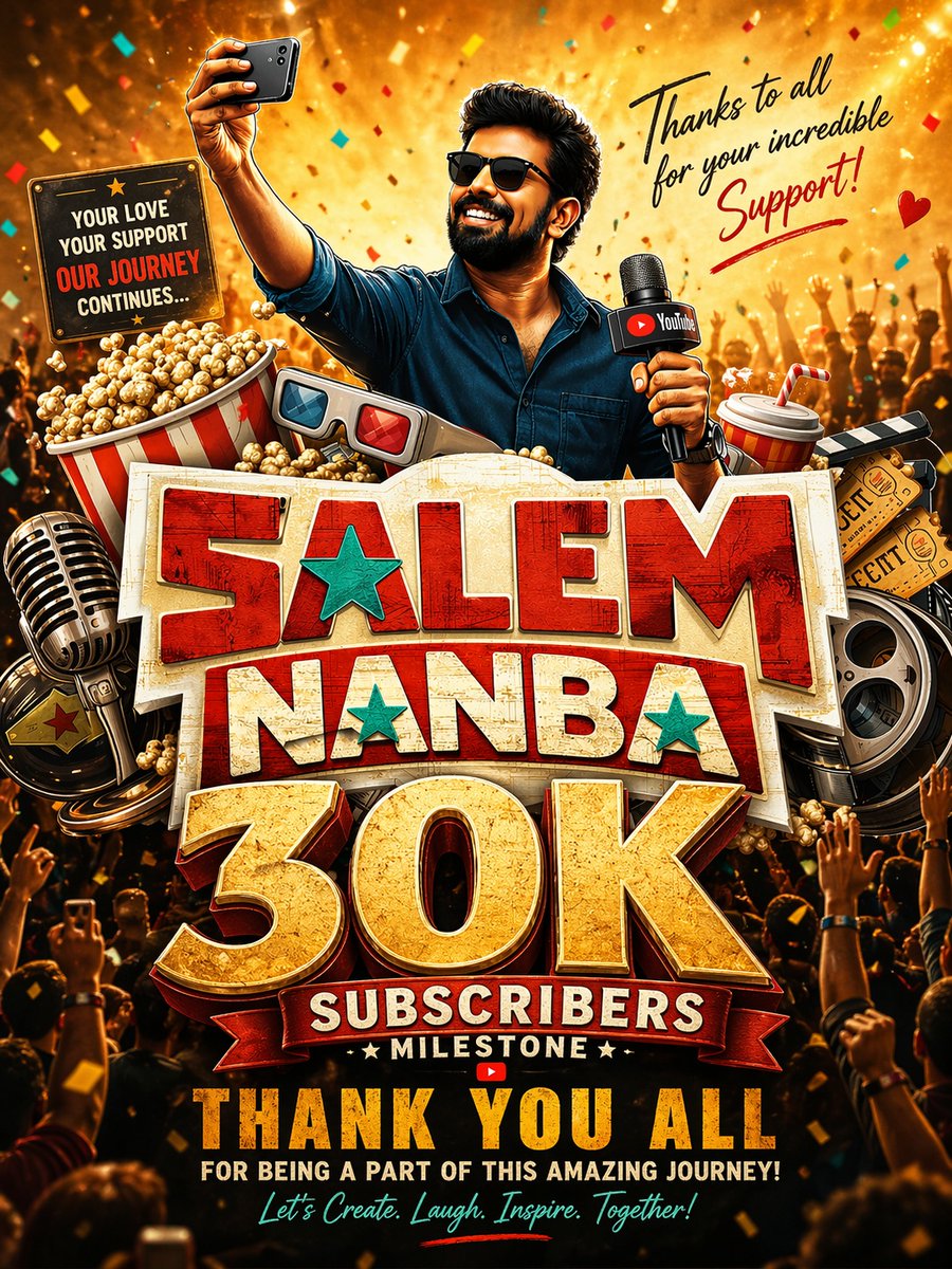 jeevaskj's tweet photo. 🎉 Salem Nanba 30K Subscribers Celebration | Thanks to All for the Amazing Support ❤️🔥
#SalemNanba #30KSubscribers #ThankYouAll #SubscriberMilestone #YouTubeCelebration #TamilYouTube #NanbaFamily #YouTubeGrowth #30KCelebration #ContentCreator #TamilChannel #SupportSystem https://t.co/iMjRYCdFBc