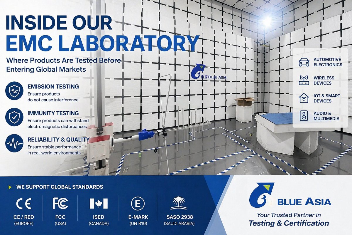 Jason4584543733's tweet image. Every device entering global markets must pass EMC testing.

Inside our lab, we test daily for:

Automotive electronics
IoT devices
Wireless products
Smart devices
Building a new product?
DM us before certification starts.
#EMC #RFTesting #Certification #Hardware
#Engineering