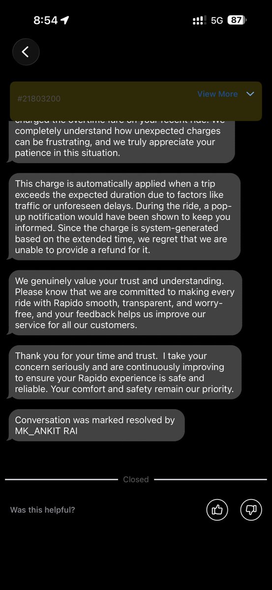 varnittyagi's tweet photo. @rapidobikeapp @RapidoCares Exposing Rapido support - claims of “human agent” but it’s clearly an AI bot again. Misleading and unacceptable. Attaching screenshot as proof.

#Rapido #RapidoIndia #CustomerExperience #CustomerService #FakeSupport #AIBot #BillingIssue #ConsumerRights https://t.co/Rx6AnPYaG7