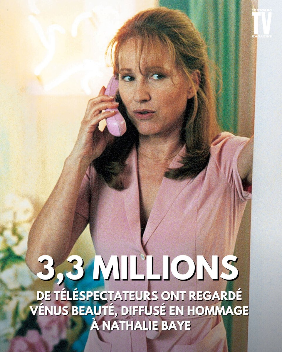 TVMAG's tweet image. #Rediff Au top des audiences, l'hommage de #france2 à Nathalie Baye, décédée vendredi dernier, avec le film de 1999 "Vénus Beauté"
👉 l.lefigaro.fr/59yR
#audiences #TV #francetv