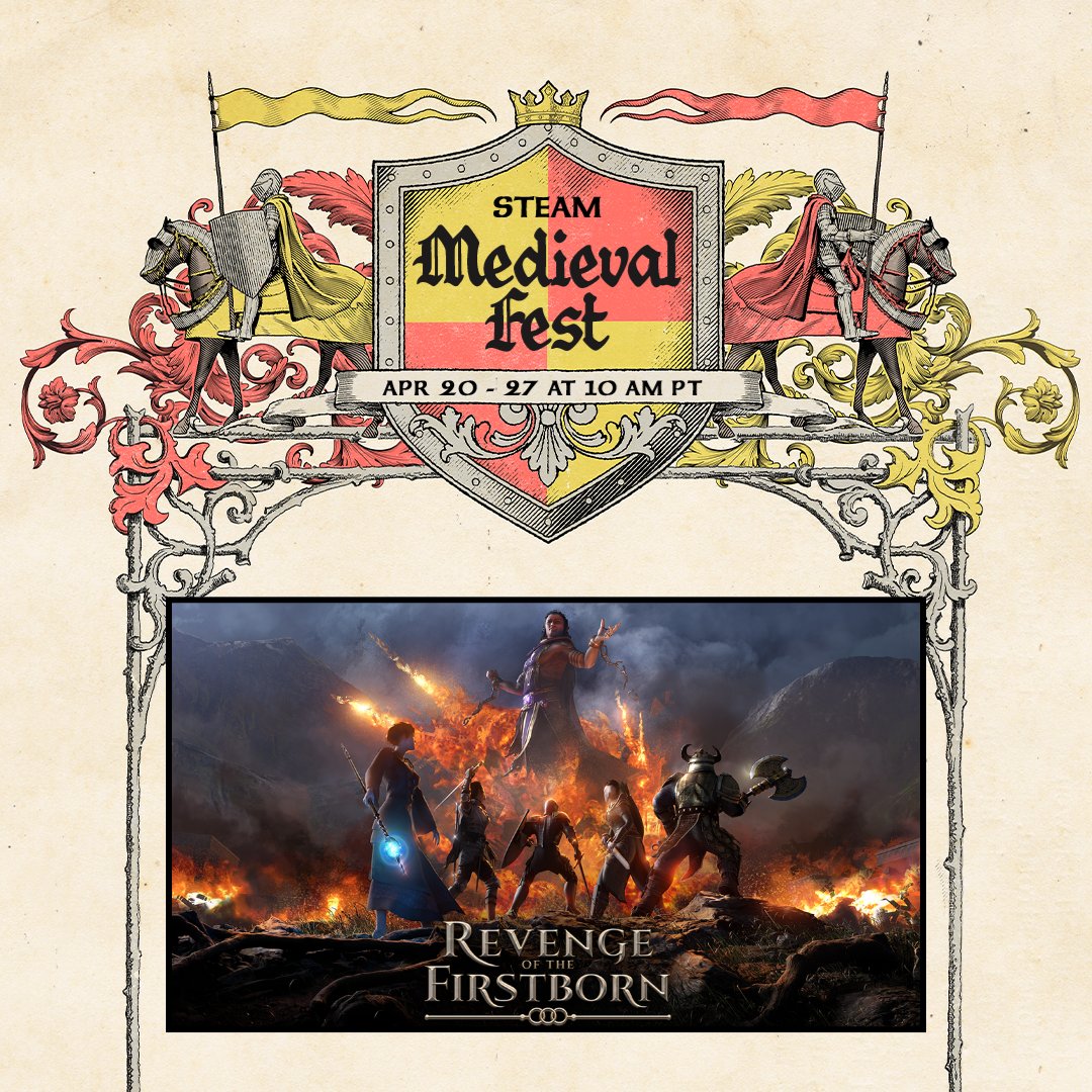 rob_koska's tweet image. Sealed by the gods, forgotten by time ⚔️
Revenge of the Firstborn joins Medieval Fest.
Claim their power or end their legacy!

#steammedievalfest2026 #CRPG #indiegame #fantasy