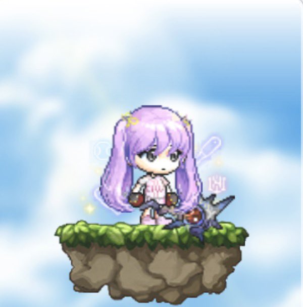 WWHdotcom's tweet photo. I started playing the mobile maple story game because of life and look at my WIP. 

(Yes I did purple hair and yes I paid money around $15) https://t.co/XdyL3UiQyk