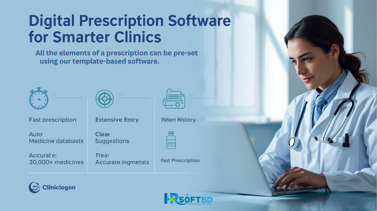 KaderRahma455's tweet image. Prescription Software
hrsoftbd.com/service-detail…

#PrescriptionSoftware #EPrescription #MedicalSoftware #DigitalHealthcare #HealthTech #PrescriptionManagement #DoctorTools #SmartHealthcare #PatientCare #MedTechSolutions#hrsoftbd #softwaredevelopment #softwarecompany #mobileapp