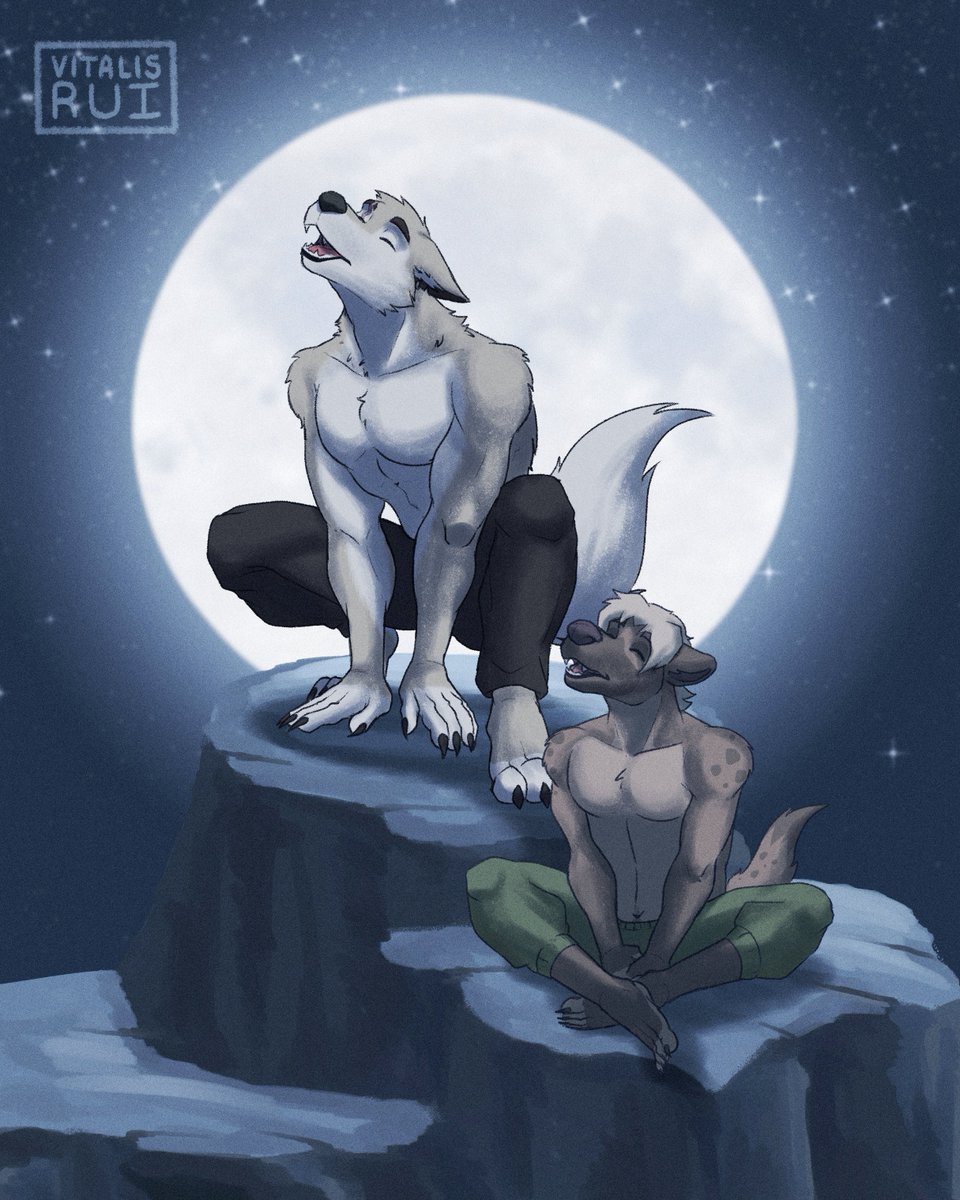 VitalisRui's tweet image. Awoooo~ 🌕
I couldn't help but to join him!
feat. Kazoku (@AkipWolf )

#furry #furryart
