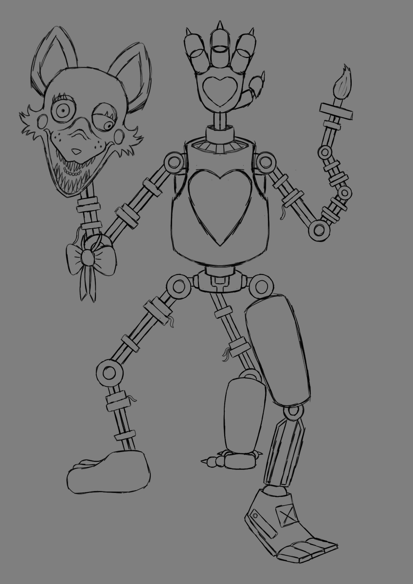 JustDaHg's tweet photo. so uh... i like fnaf so i did this uh... idk what to put here, it's just mangle #FNaF https://t.co/Nd4Bbereon