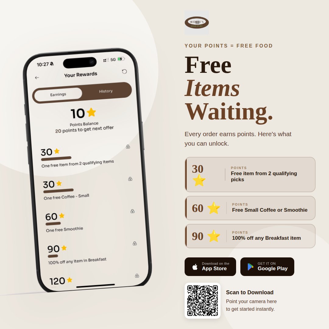 wendidonuts's tweet image. Free food is closer than you think. 🎁
Already have the app? Open it and check your balance — you might be closer than you realise. 🍩☕
Don't have it yet? Download now!

#WendisDonutsApp #FreeFood #LoyaltyRewards #EarnPoints #SanJuanCapistrano #FreeDonut