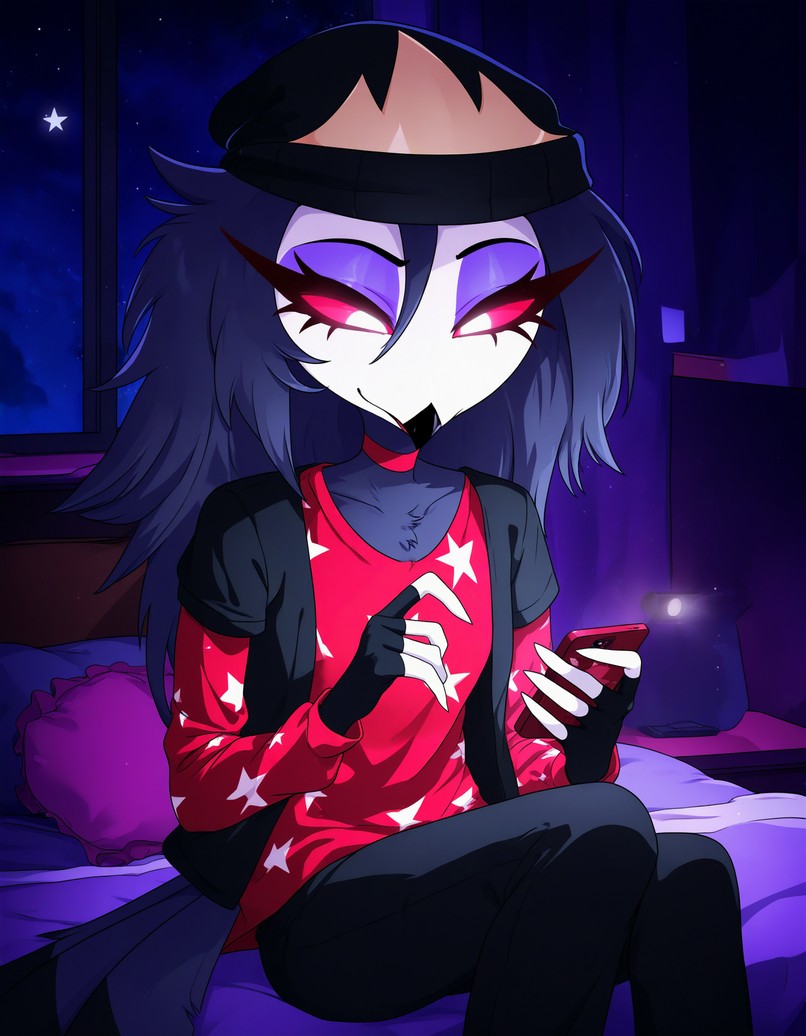 Elryusam's tweet image. #Octavia #IAart #IAgenerated #HelluvaBoss #Stolas