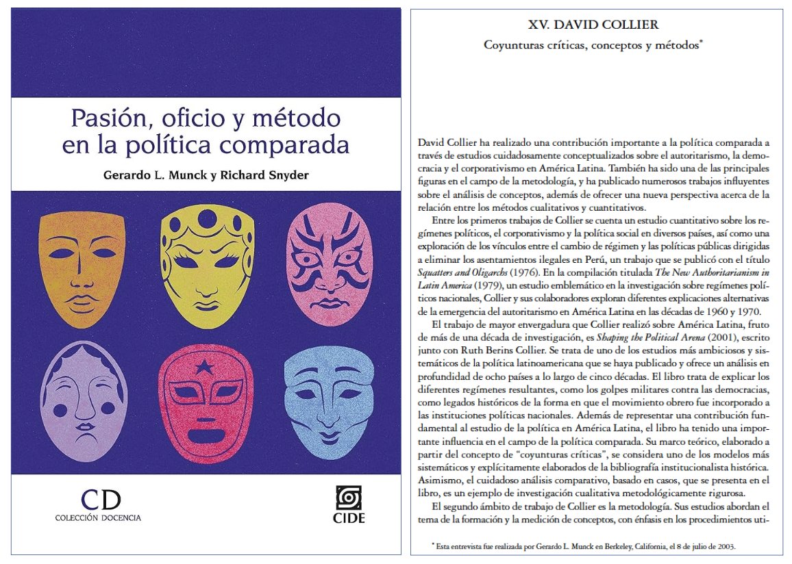 La obra académica de David Collier

Un libro de entrevistas que preparé con <a href="/rowensnyder/">Richard Snyder</a> incluye una larga entrevista con Collier. Abordamos su trabajo sobre coyunturas críticas, política latinoamericana, conceptos y métodos

Ver la entrevista en inglés➡️ polisci.berkeley.edu/sites/default/…