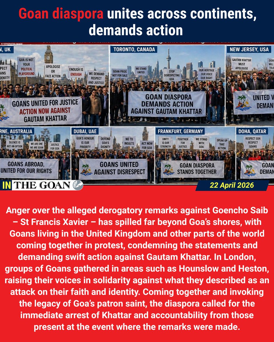 thegoanonline's tweet image. In THE GOAN | Goan diaspora unites across continents, demands action

Read More: thegoan.net/goa-news/goan-…

#Goa #BreakingNews