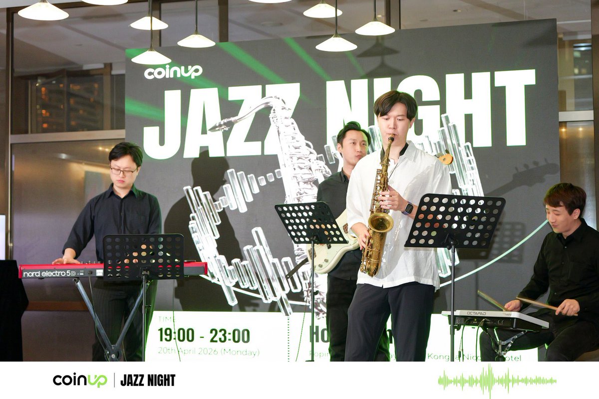 GCLUB_WEB3's tweet photo. 🎉CoinUp Jazz Night 圆满收官!
爵士之夜灵感碰撞,本次活动由G+协办助阵,感恩每一位到场伙伴的陪伴与热情!以及工作人员的用心筹备。
未来,G+ 将持续打造更多优质Web3线下交流场景,共赴更多高光时刻!
#HKWeb3 #Web3Events #GLABS https://t.co/uww31CmmJP